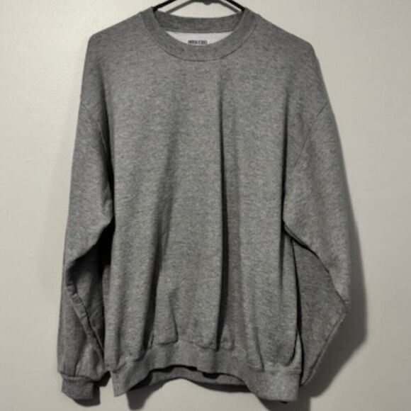 USED Men's Jerzees Long Sleeve Sweatshirt Color Grey Size Medium - Picture 1 of 1